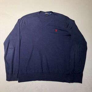 Ralph Lauren Men's V-Neck Sweater in Navy